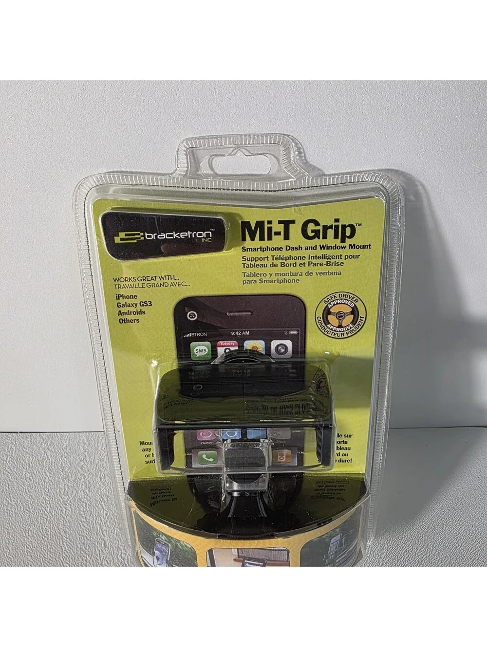Bracketron - Mi-T Grip Cell Phone Smartphone Dash/Window Mount IPM-495-BL New!
